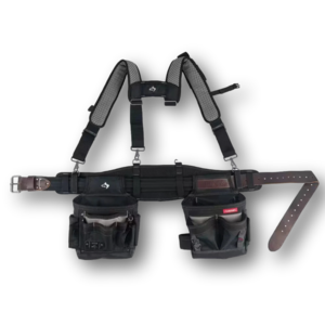 Husky Electricians 2-Bag Tool Belt w/Suspenders Black Polyester Pro - NEW w/tags